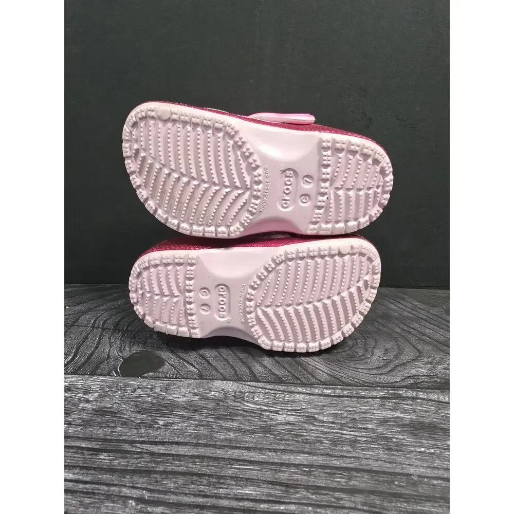 Crocs Classic Disney Princess Clogs Pink Toddler Girls Shoes Size C7 GUC